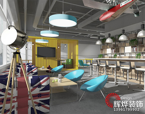 時(shí)尚loft風(fēng)格辦公樓裝修茶歇區